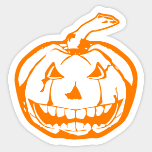 Scary Orange Pumpkin Sticker